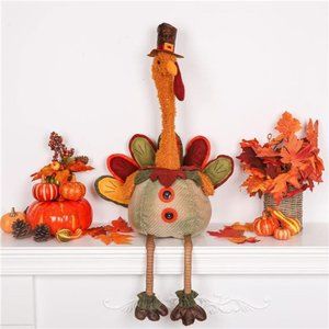 Thanksgiving Turkey Decoration 32 Inch Tabletop Stuffed Turkey Doll